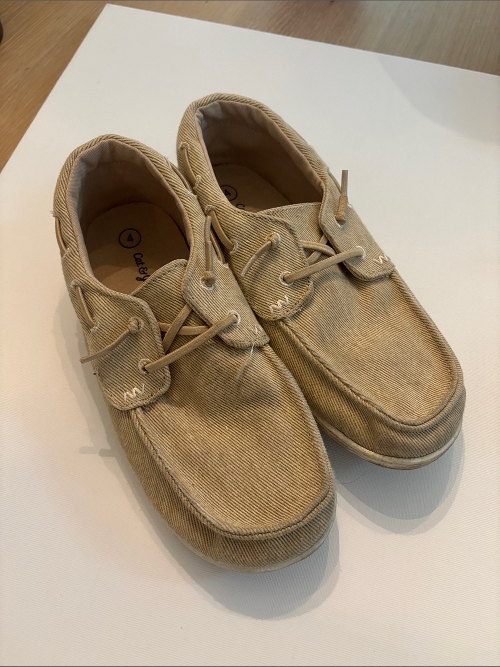 Boy’s Casual Canvas Boat Shoes in Tan - Cat & Jack - 4